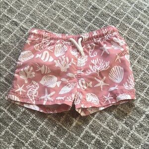 Kids Pink Seashell Swim Trunks
